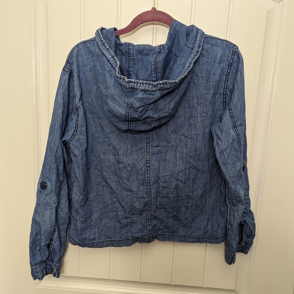 🌺BDG Front Zip Denim Hooded Jacket with Front Pockets - Picture 7 of 7